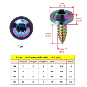 Taming Lớp 5 bu lông và ốc vít Torx thô baut Titan mentahan bu lông xe máy GR5 baut TITAN Việt Nam buộc ốc vít - Product Image 5