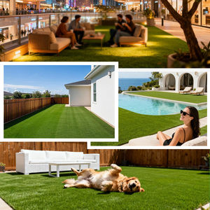 Césped Artificial Sintético de Alta Densidad, Resistente a los Rayos UV y Ecológico, para Jardinería y Paisajismo, Venta al Por Mayor de Fábrica - Product Image 6