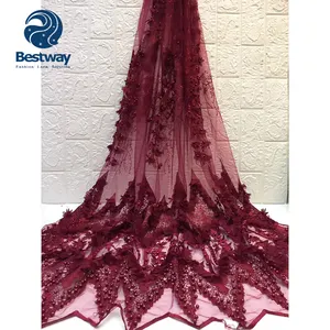 Bestway แฟชั่นหลายสี3d ดอกไม้ลูกไม้ผ้า