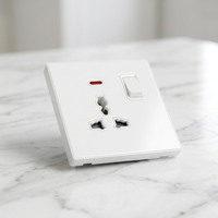 Interruptor de Pared Eléctrico Multifunción para el Hogar, Enchufe con Placa Frontal de Vidrio Templado de Lujo, Interruptores y Enchufes de Pared