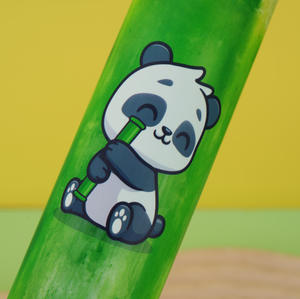 Botella de plástico con forma de bambú portátil para mascotas vacía de 380Ml, botella de embalaje de jugo de té de la leche con película retráctil - Product Image 4