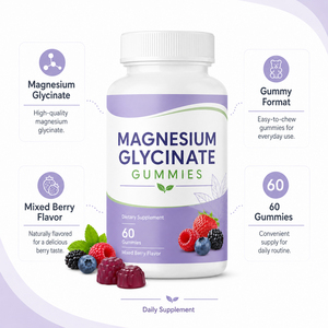 Gomitas de Extracto de Acerola Orgánica Liofilizada de Alta Calidad con Glicinato de Magnesio y Vitamina C, para Adultos, Veganas, 60 Unidades, Mejora la Salud - Product Image 4
