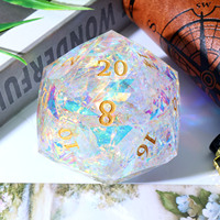 Ensemble de dés polyédriques en résine D20 de 50 mm faits à la main, style coupe de pierre précieuse, pour jeux de rôle RPG et jeux de table Dungeons and Dragons -DD 1 50mm