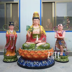 Özel fiberglas buda heykeli reçine kuan yin heykeli