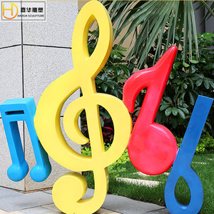Sculpture de note musicale Jiahua en fibre de verre, décoration extérieure, montage au sol, art géométrique abstrait - Product Image 4