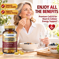 Gélules de Coenzyme Q10 en vrac sous marque privée SPL, compléments alimentaires végétaliens à base de fibres et d'herbes, gélules de CoQ10
