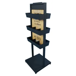 Op Maat Gemaakte Oem Reclame Plank Ontwerp Metalen Spuitverf Zwarte Vloer A3 Poster Display Bord Houder