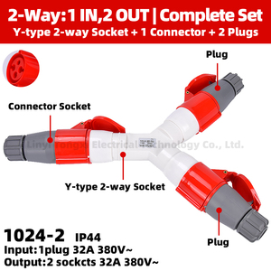Connecteur d'alimentation industriel ODM 4 broches 32A, prise <span class=keywords><strong>de</strong></span> type Y avec adaptateur répartiteur étanche IP44, CE RoHS pour la construction - Product Image 2
