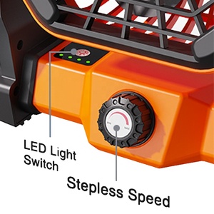Ventilateur de camping extérieur portable avec lumière LED ventilateur de refroidissement alimenté par batterie pour <span class=keywords><strong>garage</strong></span> de voiture et ménage pour <span class=keywords><strong>tente</strong></span> de pêche <span class=keywords><strong>Amazon</strong></span> - Product Image 3