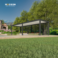 Pergola actionnée électrique avec l'option en aluminium imperméable de structure et de mur de verre
