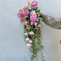 Gartenstil Realistischer Handgefertigter Frischer Natürlicher Weicher Wasserfester Seidenrosen-Brautstrauß für Hochzeit, Heiratsregistrierung und Fotos
