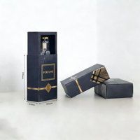 Fabricant de boîtes de rangement en papier personnalisées, boîte d'emballage de parfum de luxe noire avec logo estampé or