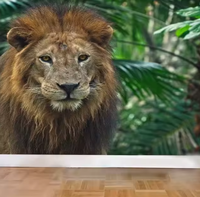 Disesuaikan 3 d ukiran hewan singa dan harimau Wallpaper Mural untuk Sofa TV kamar mandi latar belakang Wallpaper kain Dinding