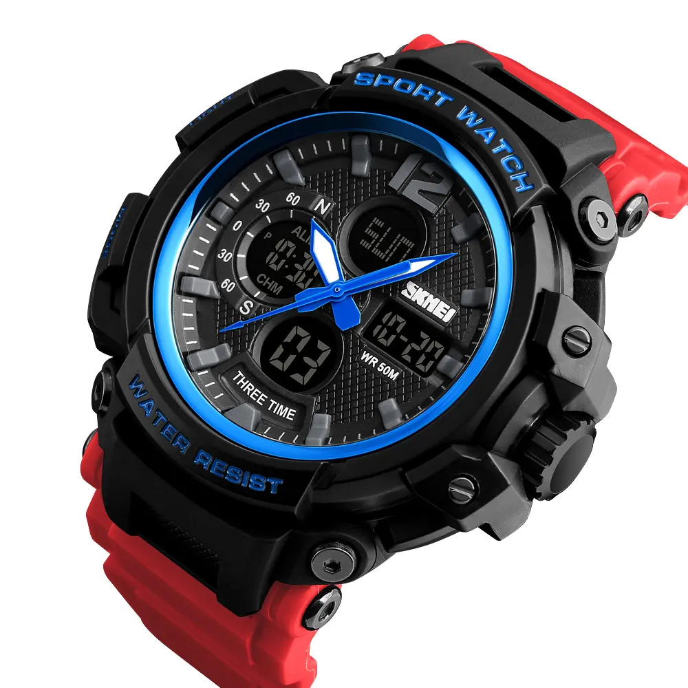 Custom watch Skmei 1343 waterproof sports watch brand digital men wristwatches stainless steel back