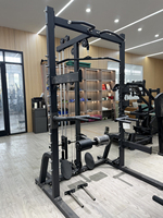 Rack de musculation en acier avec système de poulies à double rail, multifonctionnel, idéal pour les entraînements de force à domicile, adapté aux salles de sport à domicile.