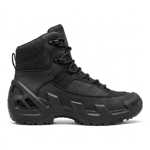 Bottes tactiques de combat mi-hautes TSB08 pour l'extérieur, noires, avec coque de protection renforcée, semelle antidérapante et résistante à l'usure, pour la randonnée en montagne - Product Image 1