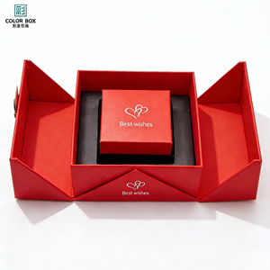 Caja de Regalo para Joyería con Diseño de Rosa LOVE, Doble Puerta, 16 Piezas, Color Personalizado, Logotipo con Estampado UV/en Caliente, Cartón Reciclable, Marca Gigo - Product Image 1
