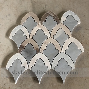 Mosaico de Pared de Mármol con Diseño Floral <span class=keywords><strong>Gris</strong></span>, Estilo Moderno para Decoración del Hogar, Ideal para Duchas y Baños - Product Image 3
