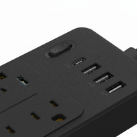 Multiprise 10 prises 20A avec protection contre les surtensions, cordon d'extension plat 1,8 m, charge rapide USB-C pour la maison, le bureau et le bureau à domicile