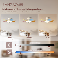 Ventilateur de plafond avec lumière LED 20W, pales en noyer, 3 options de couleur, silencieux, pour chambre, entrée, décoration intérieure - Offre Spéciale