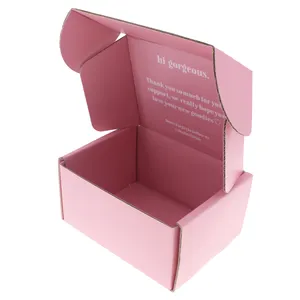 Cartón Rosa personalizado Mailer reutilizable Kraft REGALO/pegatinas embalaje corrugado troquelado envío cajas de papel conjunto