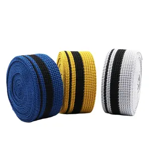Wholesale 3cm Thick Knitting Polyester Elastic Band Inter-color Striped Pants Cuff Trouser Edge Webbing For Garment Accessories