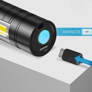 مصباح يدوي صغير LED COB قابل للتكبير باليد مع مصباح يدوي USB قابل لإعادة الشحن ضوء جانبي صغير للمغامرات في الهواء الطلق - Product Image 5