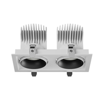 Spot LED encastré double tête orientable SASO GCC anti-éblouissement COB en fonte pour hall d'hôtel, commerce de détail, centre commercial, Moyen-Orient