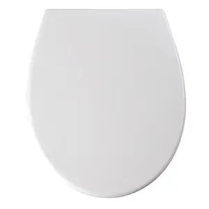 Assento de vaso sanitário circular ultrafino moderno com fecho suave e liberação rápida de UF