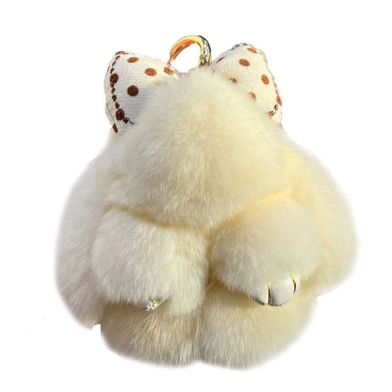 10cm Rabbit Fur Plush Keychain Cute