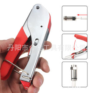 Alicates de crimpado de cable coaxial Mr Drill de 138 mm y 23 AWG con entrada frontal para instalación de cable de video RG59 RG62 - Product Image 4