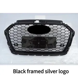 Car Front Bumper <b>Grille</b> <b>For</b> A3 8V 2016-2019 Upgrade RS3 Style Honeycomb Racing Hood <b>Mesh</b> Grid BodyKits Auto Parts - Product Image 6
