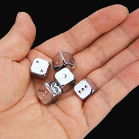 Ensemble de dés à six faces arrondies en alliage de zinc, or et argent, 13 mm, personnalisés pour les jeux de bar, KTV, mahjong et échecs
