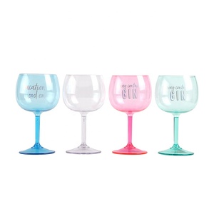 Amazon Top Seller Unbreakable Cup Cocktail Gin Glasses Plastic Reusable Cups Wine Cups Goblet Plastic Cocktail Glasses