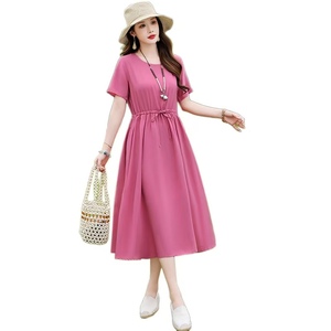 Vestido Largo de Viscosa de Color Sólido, Nuevo 2026, Elegante, de Alta Gama, para Mujer, Verano - Product Image 2