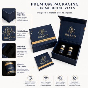 Customized 2ml/3ml/10ml Various Vial/Bottle Packaging <strong>Paper</strong> <strong>Box</strong> with Foam/EVA Liner of 2/5/10 Packed <strong>Box</strong> OEM&amp;ODM - Product Image 3