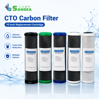Cartouche de filtre à charbon actif CTO de cinq microns, filtre de remplacement pour purificateur d'eau de dix pouces, pour systèmes de filtration domestiques