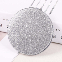 Miroir de maquillage rond double face pliable et portable en ABS, idéal pour les dortoirs et les déplacements