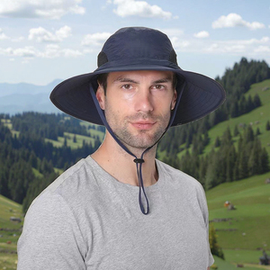 2025 biểu tượng tùy chỉnh UPF50 + người đàn ông của mặt trời hat nhanh khô lưới rộng vành xô Safari Cap có thể gập lại không thấm nước câu cá hàng ngày đi xe đạp mũ - Product Image 1