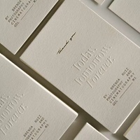 Carte de vœux de luxe personnalisée, papier épais en coton imprimé, carton kraft avec impression en relief, finition en relief, logo personnalisé