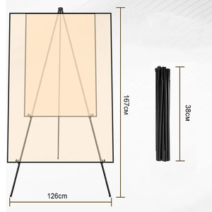 屋外移動可能アーティスト結婚式ポータブル調節可能折りたたみ絵画メタルディスプレイ - Product Image 6