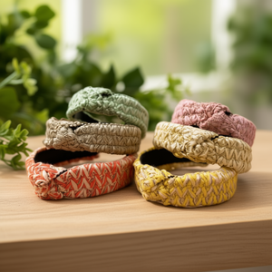 Diadema con nudo en forma de flor, accesorio para el cabello de algodón elástico multicolor para mujer, estilo informal a la moda - Product Image 3