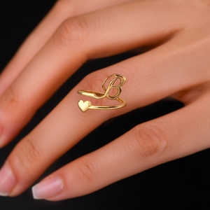 Fashion <b>Ring</b> 316L Stainless Steel PVD Gold Plating Heart Design For Women - Product Image 3