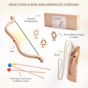 Ensemble de cibles de tir à l'<span class=keywords><strong>arc</strong></span> avec <span class=keywords><strong>arc</strong></span> et flèche en bois pour bébé Casse-tête d'entraînement de coordination œil-main pour 2 à 4 ans certifié EN71 - Product Image 6