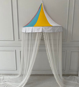 Tende colorate <span class=keywords><strong>arcobaleno</strong></span> a maglia da parete per bambini stile principessa letto a baldacchino con bella zanzariera - Product Image 2