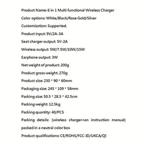 Customization 15W Wireless Charger Foldable 6 in 1 Phone Charging Station Magnetic <b>Stand</b> for Phone/Watch/Earphones - Product Image 3