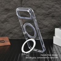 Casing HP iPhone 17 Transparan PC+TPU Hybrid dengan Stand Lipat Magnetik untuk iPhone 17 Air 17 Pro 17 18 Pro Max