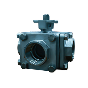 JTAIV DN15-DN40 Robinet à bille manuel OEM à quatre voies en acier inoxydable avec base filetée pour fluides - Product Image 3