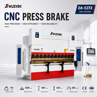 Presse plieuse hydraulique automatique CNC 110T 2500mm 4+1 axes DA53TX pour tôles d'aluminium, avec boîtier en acier robuste, certifiée CE ISO