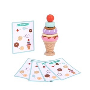 Juego de madera ecológico para niños, <span class=keywords><strong>helado</strong></span>, simulación de <span class=keywords><strong>helado</strong></span>, juego de postres, iluminación, Comida, Juguetes en capas - Product Image 1